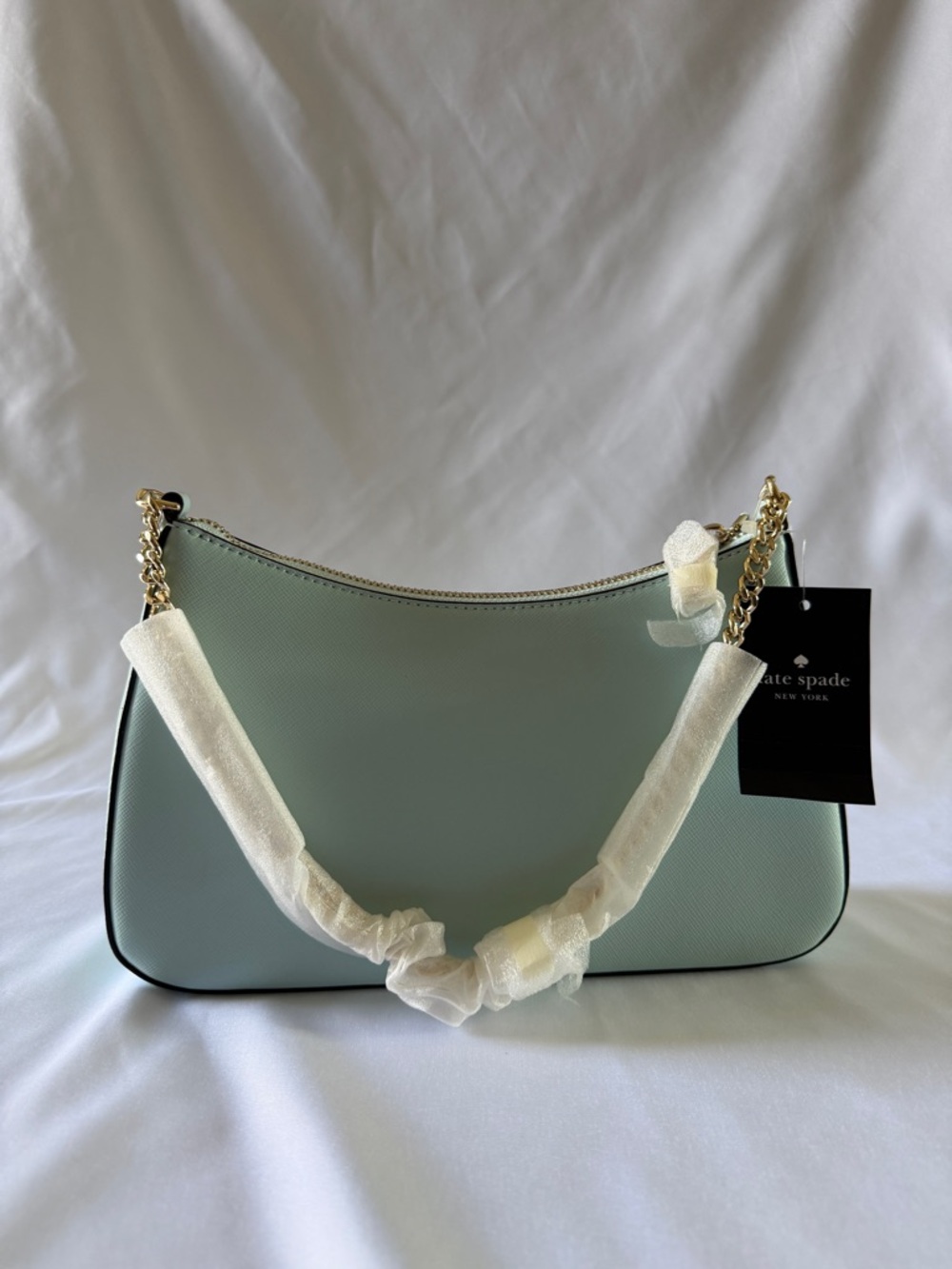 kate spade Mint Saffiano Leather Shoulder Hobo with Gold Hardware - Picture 3 of 9